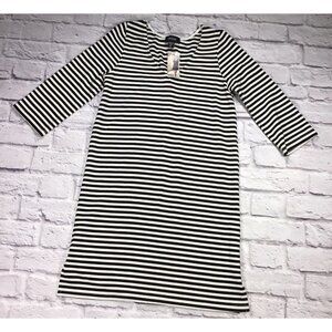 Karen Kane Womens Size XS Black White Stripe V Neck Dress